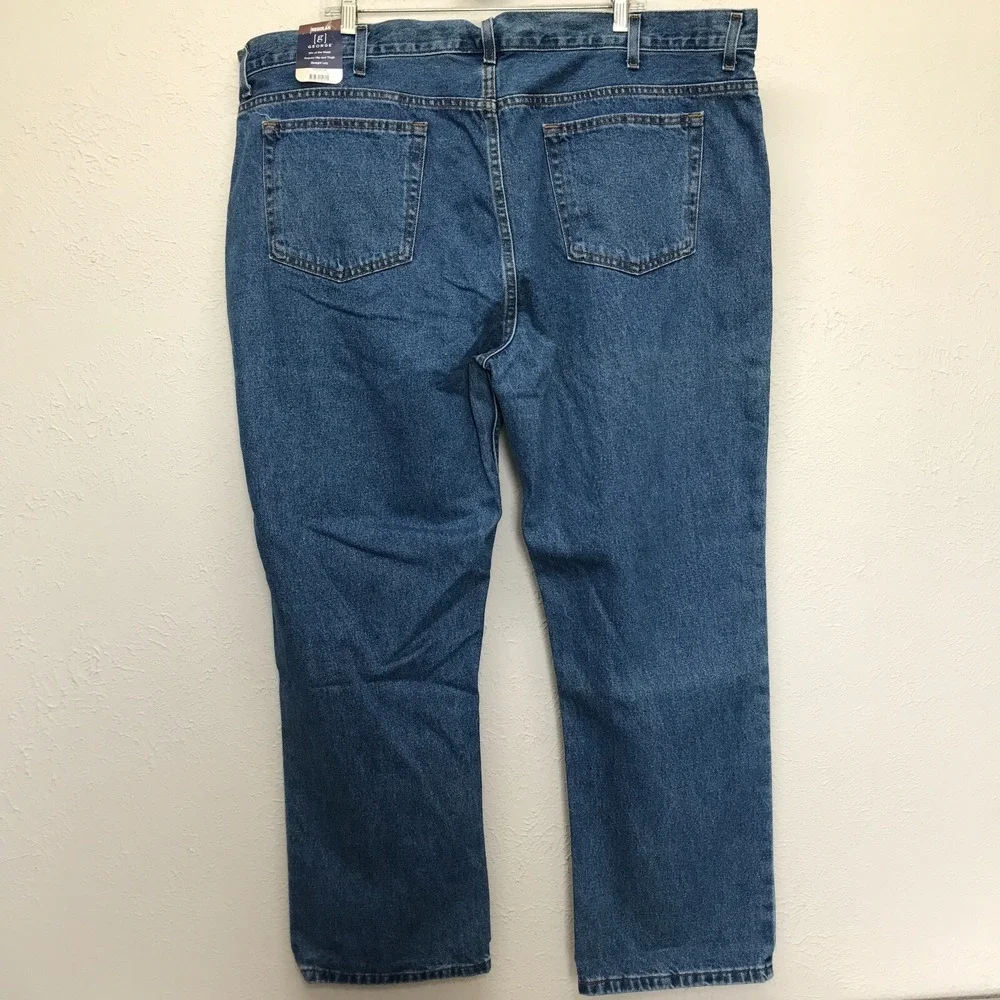 George‎ Regular Fit Jeans Mens 46x30 Straight Leg Blue Denim Cotton Medium Wash